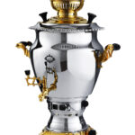 سماور گاز سوز گنجینه نفیس طلائی عالی نسب - 6 لیتری