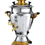 سماور گاز سوز نگین نفیس طلائی عالی نسب - 6 لیتری