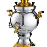 سماور گاز سوز سهند نفیس طلائی عالی نسب - 8 لیتری