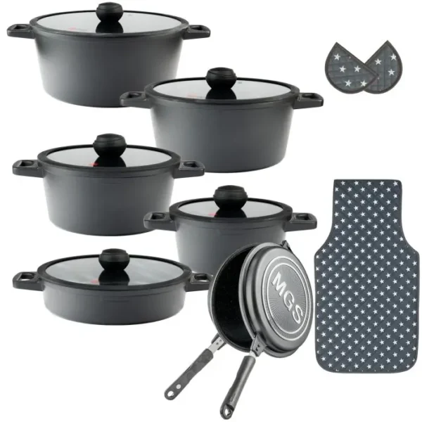 سرویس قابلمه 15 پارچه گرانیت ام جی اس طرح جرمنی E