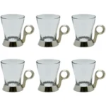 ست چای خوری نگین دار نقره ای یونیک کد UN-3997
