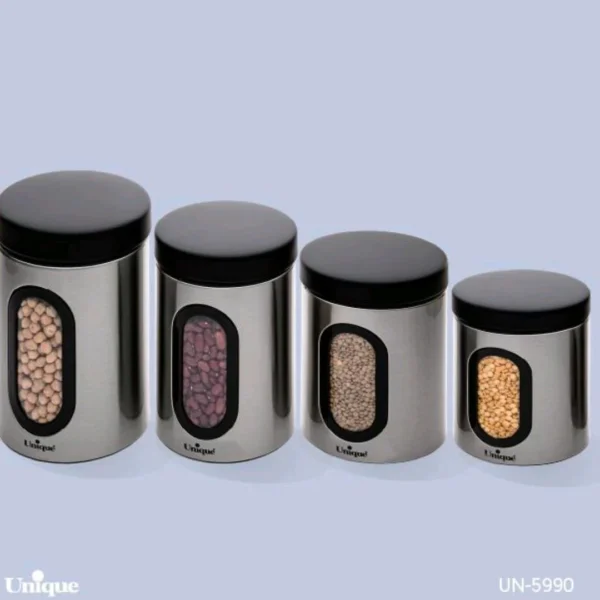 بانکه استیل یونیک مدل UN-5990 مجموعه ۴ عددی پنجره دار
