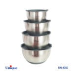 لگن 4 پارچه استیل درب دار یونیک کد UN-4092